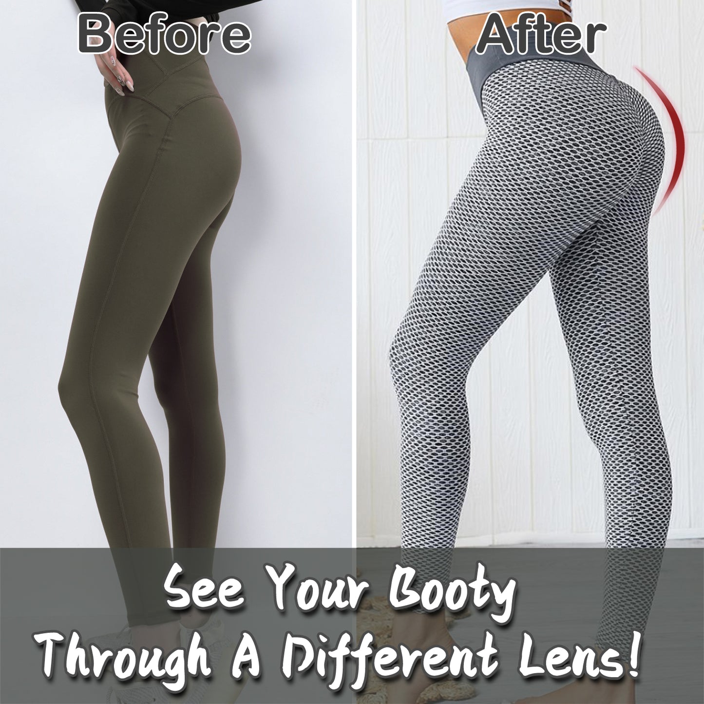 TIK Tok Leggings Women Butt Lifting Workout Tights Plus Size Sports High Waist Yoga Pants Light Grey - Better Life