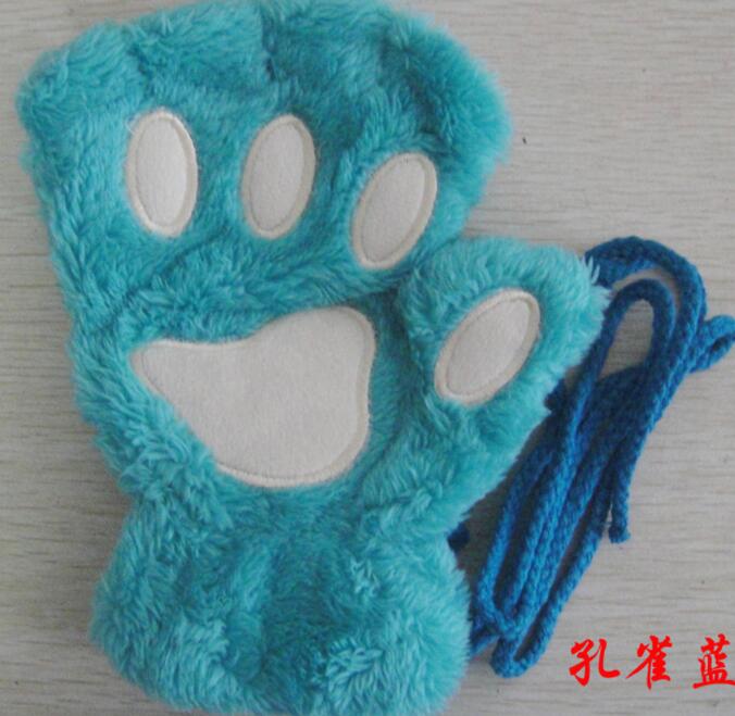 Winter Lovely Half Cover Paw Bear Cat Claw Gloves Short Finger - Better Life