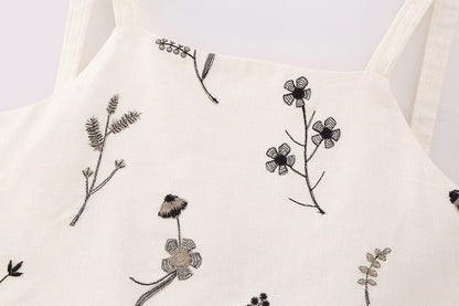 Embroidered Linen Blend Sundress Set
