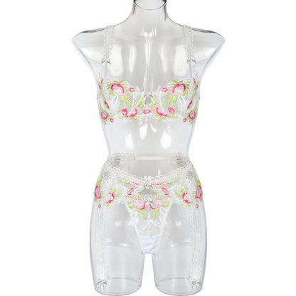 Bowknot Embroidery Retro Heavy Craft Floral Sexy Lingerie - Better Life