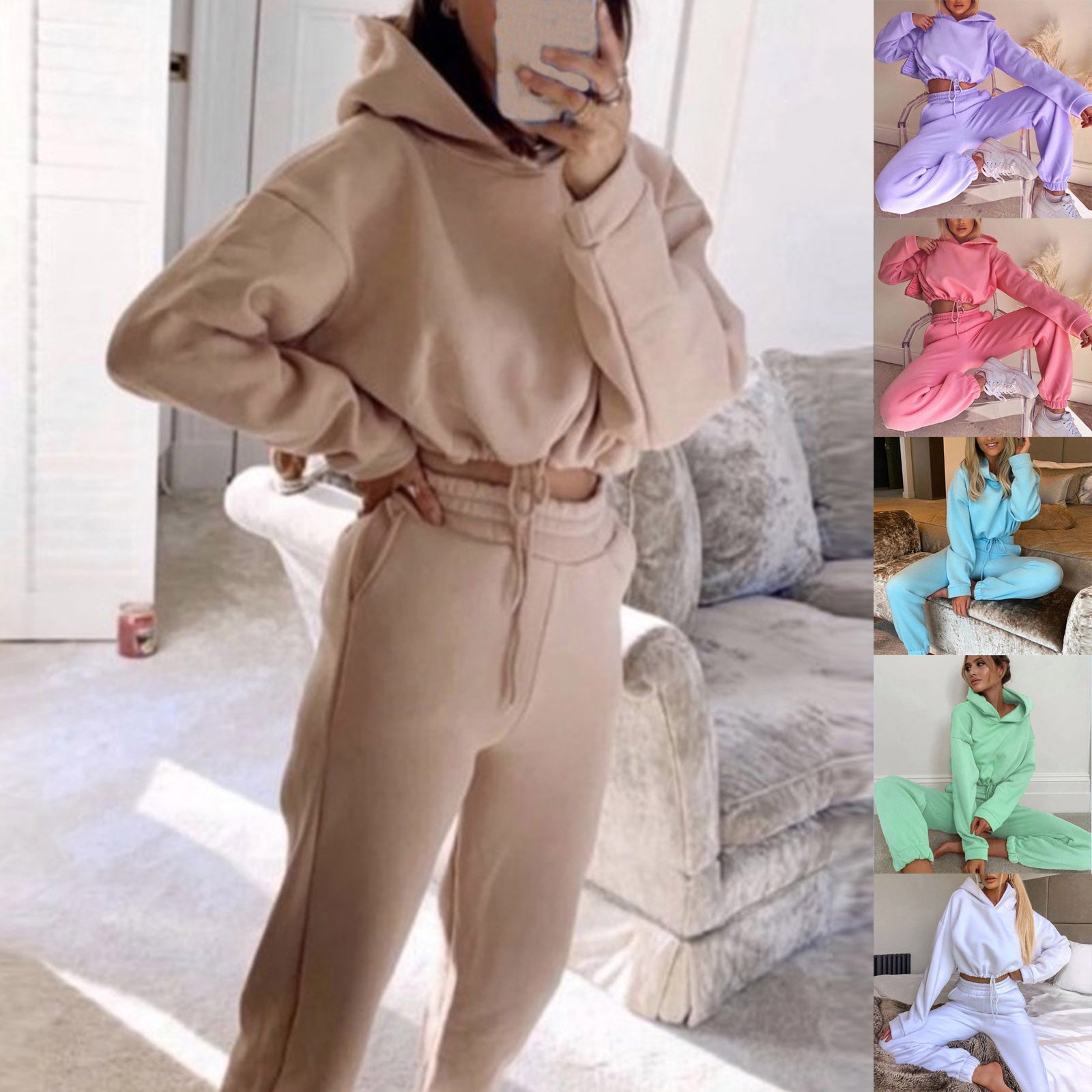 Jogging Suits For Women 2 Piece Sweatsuits Tracksuits Sexy Long Sleeve HoodieCasual Fitness Sportswear - Better Life