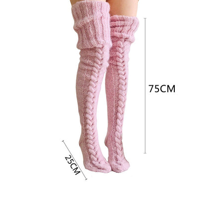 Winter Socks Over The Knee Lengthened Long Tube Knitted Pile Socks - Better Life