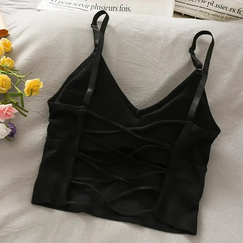 Womens Tops Sexy Tank Top Women Built In Bra Solid Color