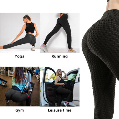 Women TIK Tok Leggings Bubble Textured Leggings Butt Lifting Yoga Pants Black Amazon Banned - Better Life